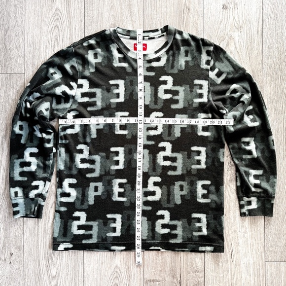 Supreme Letters L/S Top Black Men’s Size Medium Crewneck Long Sleeve Tee SS18 🔥 - Picture 8 of 10